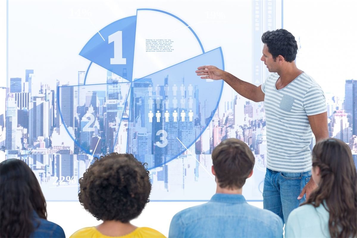 Consultant presenting a business plan to a team