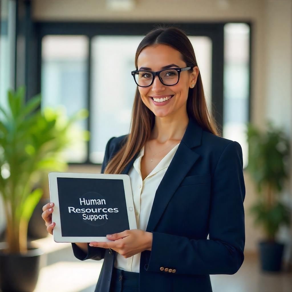 HR support specialist holding a tablet - Careerians HR outsourcing