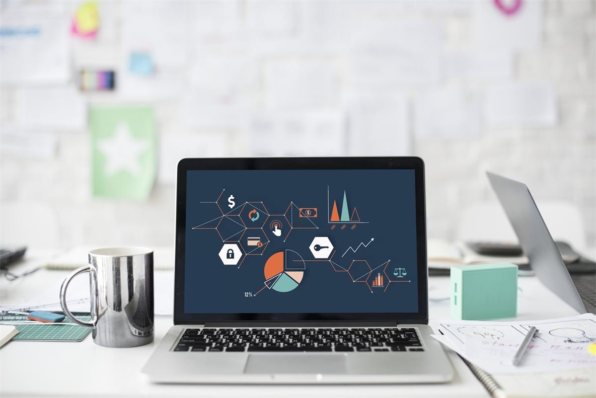 Market research findings on a laptop dashboard