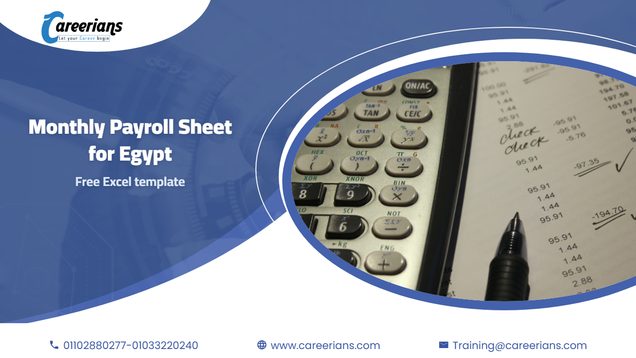 Monthly Payroll Sheet in Excel for Egypt: Basic, Insurance, Tax and Net Pay